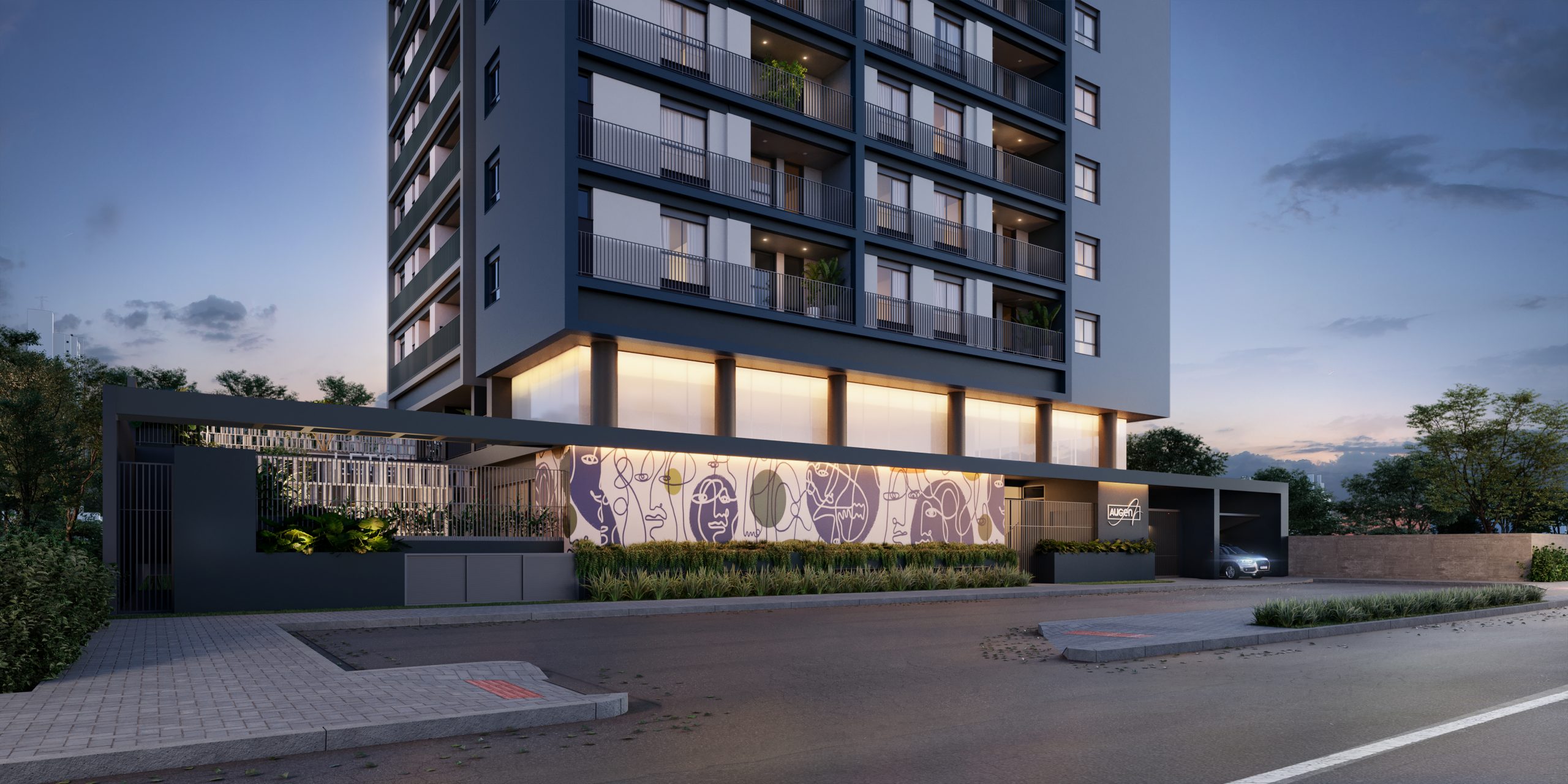 Fachada do empreendimento Augen Art Life Residence - Construtora Pride
